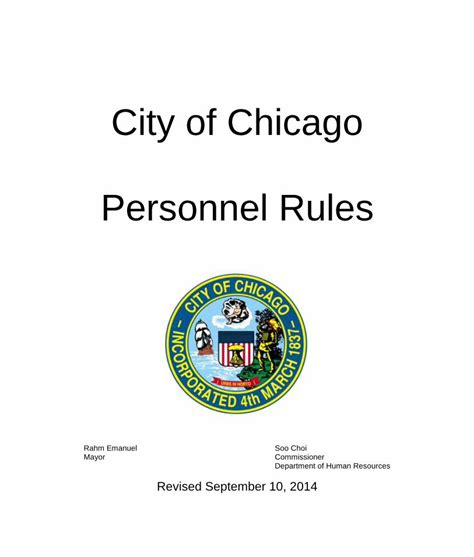Brownlee claims that <b>Chicago</b>'s Municipal Code and the <b>City</b>'s <b>Personnel</b> <b>Rules</b> accord him career service status. . City of chicago personnel rules